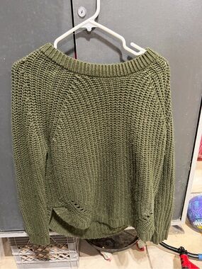 Olive Green Chunky Knit Women's Sweater